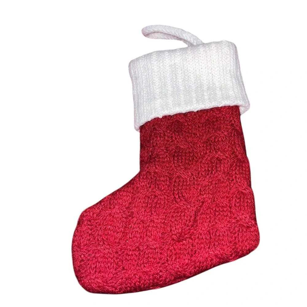 Wondershop Monogram Mini Christmas Stocking Initial D Red Knit Target 7